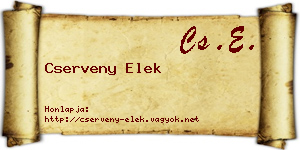 Cserveny Elek névjegykártya